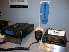 FT-8900 29, 50, 144, 430 quad bander alongside the FT-100D