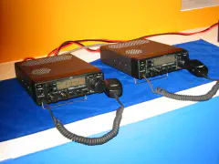 The Alinco DX-801 covers 1.6~29.999 MHz in FM, SSB, and AM and sports a detachable front panel.   It is intended to be a replacement for the DX-701 in the land-mobile HF service. It adds GMSK digital F1E voice to the existing SSB and AM modes.