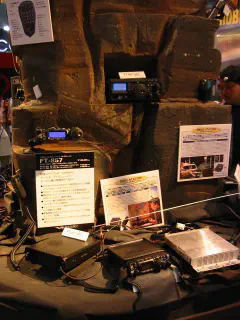 The Yaesu portable/mobile line-up, featuring the FT-857, FT-817, and FT-897.