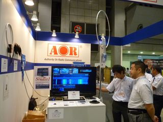 AOR booth, with the Perseus SDR receiver and Studio1 application