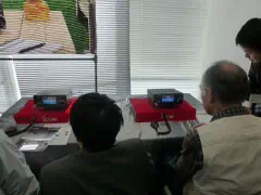 Four IC-7300 rigs were set up giving everyone a chance to tune around their  favorite portion of 40 meters, and thanks to the RTTY contest, find lots of  signals to try the internal RTTY decoder. The 100W version is readily  available at Akihabara retailers, with the 50W and 10W versions promised  within a couple of weeks. Brochure price: Y139,800 + tax, advertised price:  Y128,000 including the 8% tax.