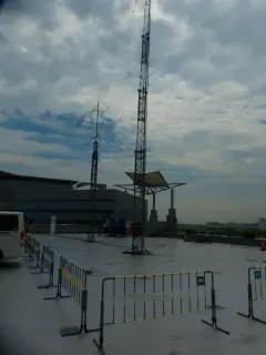 antennas atop the convention center roof